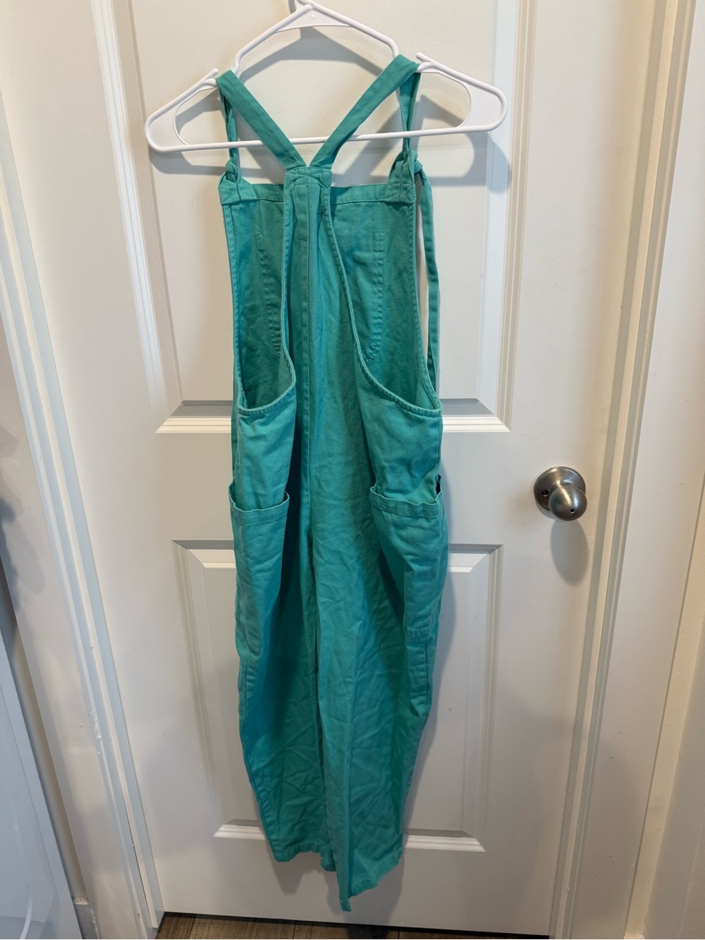 Lucy & Yak Turquoise Cotton Tie-Strap Overalls Jumpsuit Women’s Size 6 - Picture 5 of 5